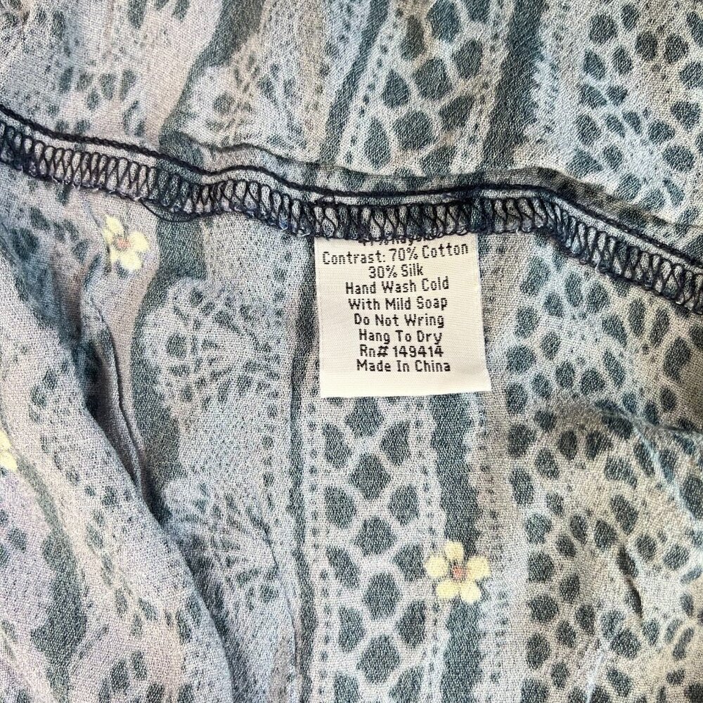 NWOT Johnny Was Blue Floral Elastic Waist Maxi Skirt Size S Pull-On - Picture 11 of 14
